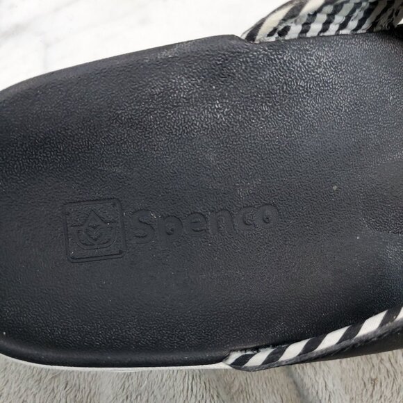 Spenco Shoes Womens Size 8 Black Faux Leather Yumi Thong Sandals - Picture 9 of 11